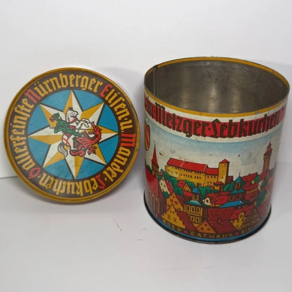 Vintage Haeberlein-Metzger Nurnberger Lebkuchen Tin Nuremberg German City Scenes